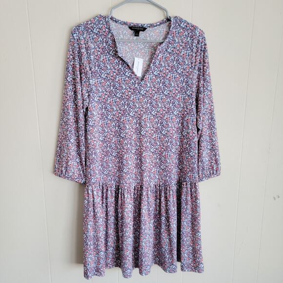 Banana Republic Long Sleeve Floral Flounce Mini Dress - Picture 2 of 4